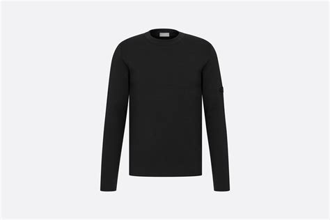 dior patch - Dior Patch Sweater Black Punto Milano Wool .